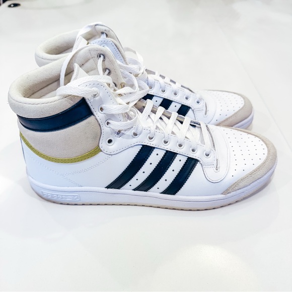 Adidas white black and gold high top shoes size 11.5 - Picture 5 of 7